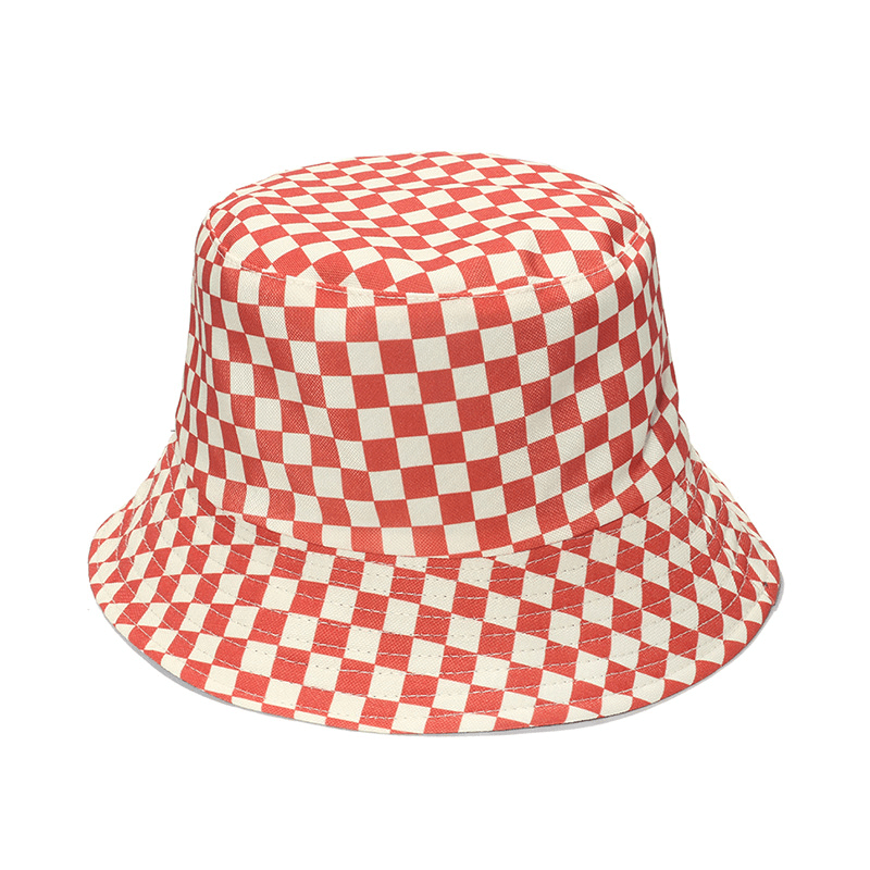 Fashion Personality Black and White Checkerboard Plaid Fisherman Hat - MRSLM