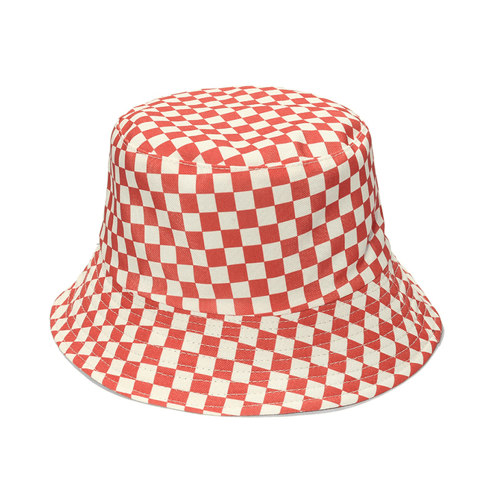 Fashion Personality Black and White Checkerboard Plaid Fisherman Hat - MRSLM