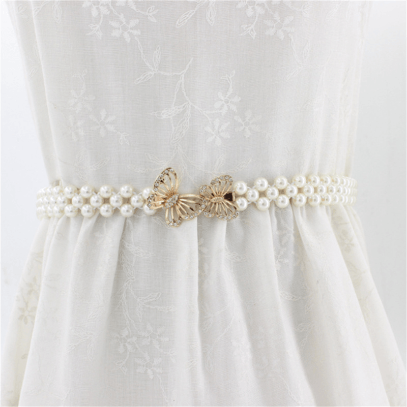women's rhinestone pearl waist chain, view 5 - MRSLM