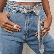 Women's ten-row rhinestone waist chain, view 7 - MRSLM