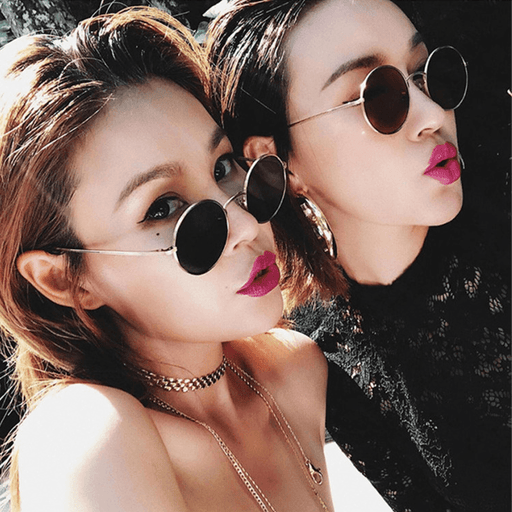 round frame retro metal sunglasses - MRSLM