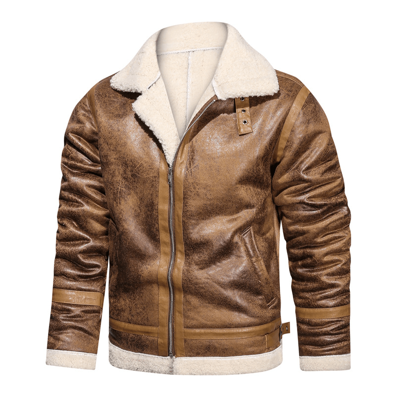 Men's lapel faux fur jacket, view 4 - MRSLM