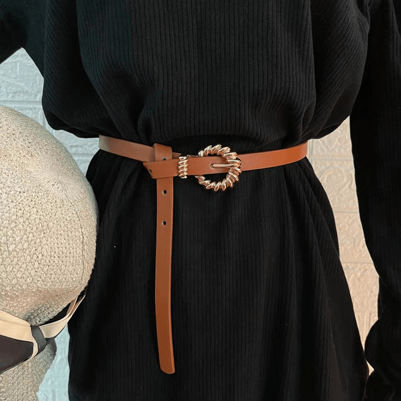 women's thin dress belt with pin buckle - MRSLM