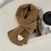 Knitted plain scarf, view 8 - MRSLM