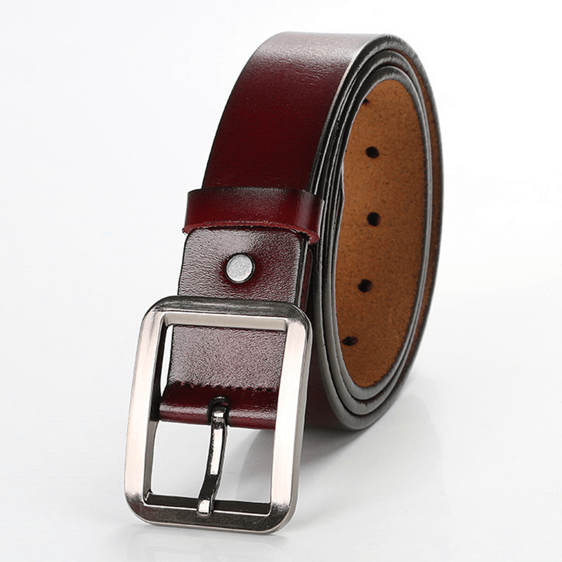 Men's retro leather pin buckle belt, view 7 - MRSLM