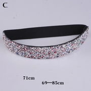 Women's rhinestone elastic wide belt, view 2 - MRSLM