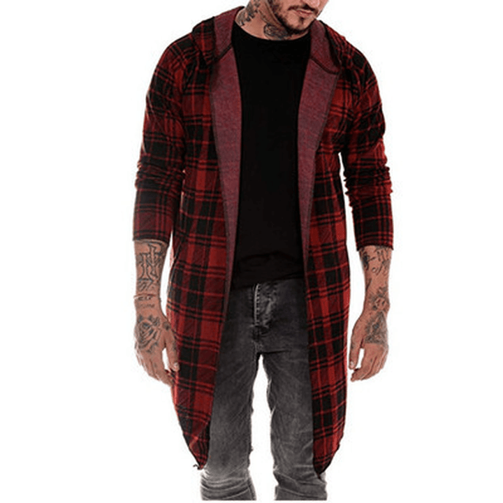 Men'S Casual Plaid Color Matching Men'S Casual Sweater - MRSLM