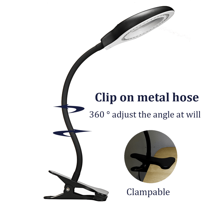 Clip-On 5X/10X Led Magnifying Glass Desk Lamp Electric USB Plug-In Magnifying Lamp - MRSLM