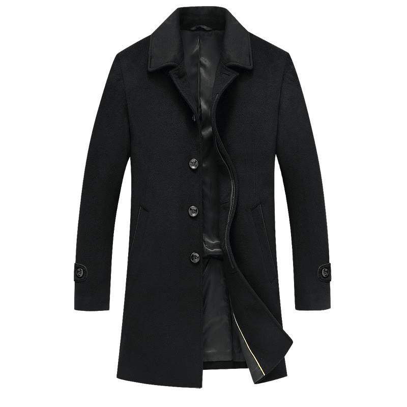 men's long lapel wool coat, view 4 - MRSLM