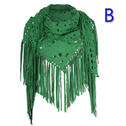 fringed geometric shawl cape, view 3 - MRSLM