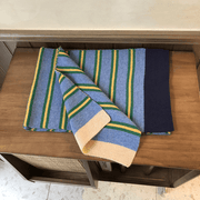 contrast striped knitted scarf, view 6 - MRSLM