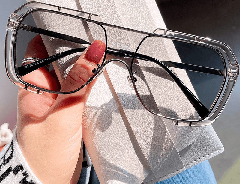 one-piece large frame metal sunglasses, view 6 - MRSLM