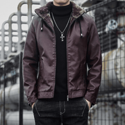 men's hooded pu jacket, view 3 - MRSLM