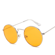 round metal frame tinted glasses, view 3 - MRSLM
