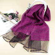 elegant pearl silk scarf shawl, view 5 - MRSLM