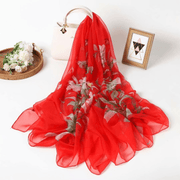 Imitation silk yarn flower scarf, view 5 - MRSLM
