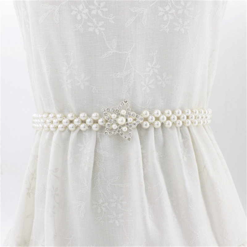women's rhinestone pearl waist chain, view 7 - MRSLM