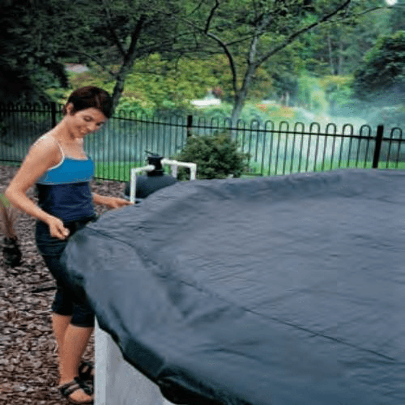 3.6M 12 Feet Protective Black Pool Cover for above Ground Frame Swimming Pools - MRSLM