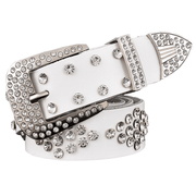 women's cowhide rhinestone pin buckle belt - MRSLM