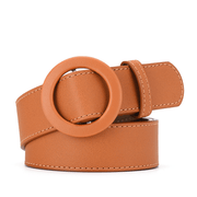 women's faux leather buckle belt, view 4 - MRSLM