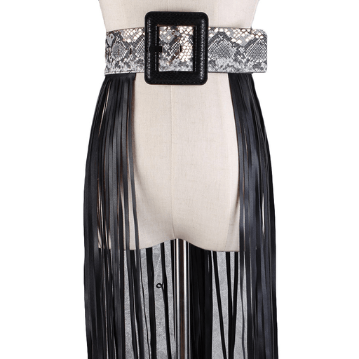 Fringed snakeskin pattern belt - MRSLM