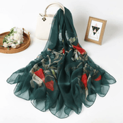Imitation silk yarn flower scarf - MRSLM