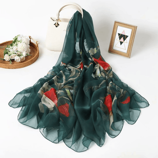Imitation silk yarn flower scarf - MRSLM