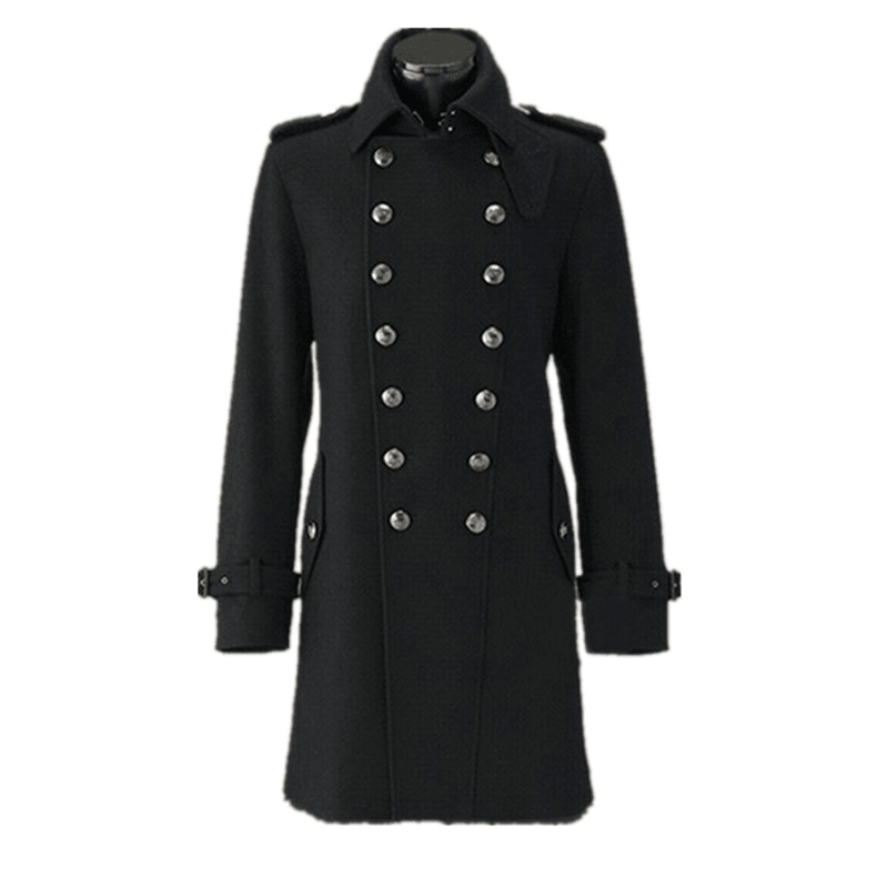 long woolen windbreaker coat, view 4 - MRSLM