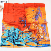 Women's silk twill square scarf, view 4 - MRSLM