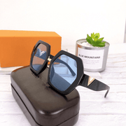 Polygonal big frame metal sunglasses, view 3 - MRSLM