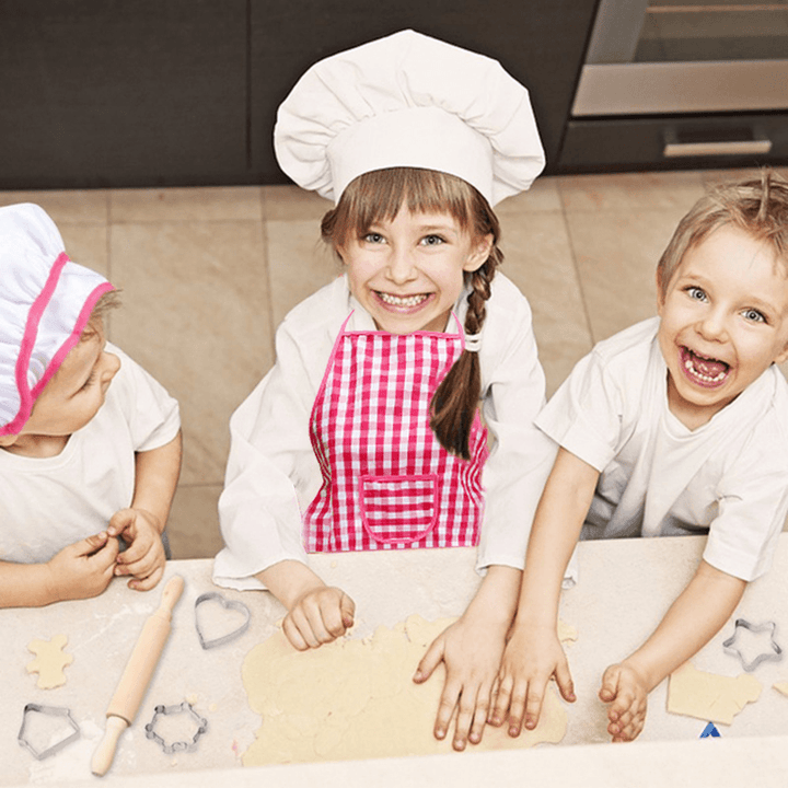 11Pcs Apron Kids Cooking Baking Set Kitchen Girls Toys Chef Role Play Children Costume Pretend Play Set Improve Practical＆Thinking Ability - MRSLM