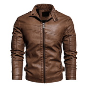 Men's slim PU leather jacket - MRSLM