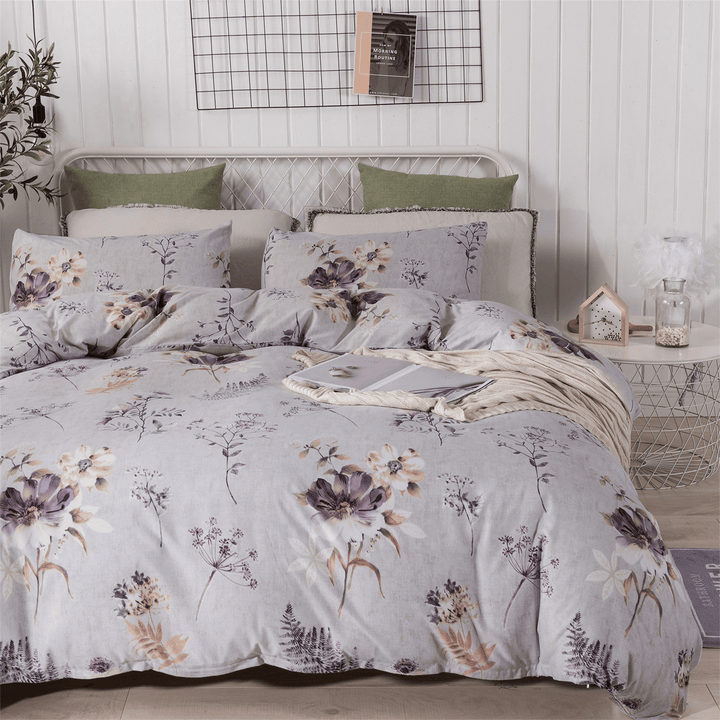 2/3Pcs Bedding Set Printed Flowers Comforter Quilt Cover Pillowsilp Cotton Warm Soft Duvet Cover for Home Textile - MRSLM