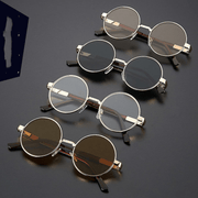 Crystal flat round metal glasses, view 5 - MRSLM