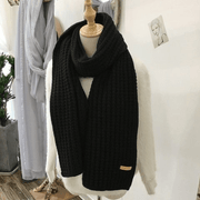 Women's thick knit striped winter scarf, view 5 - MRSLM
