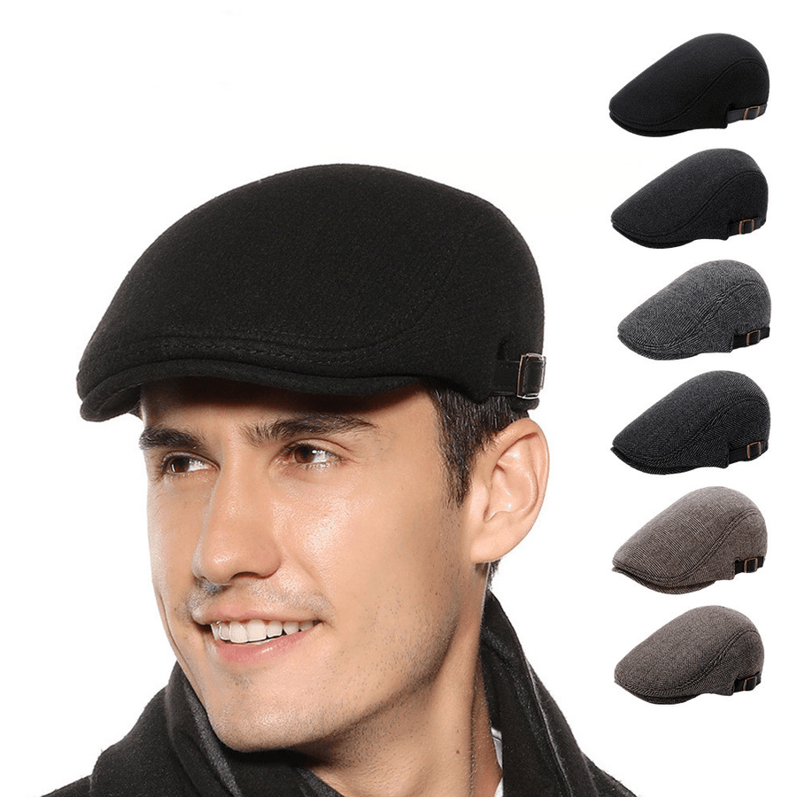 Outdoor Autumn and Winter Woolen Hat Men'S Beret - MRSLM