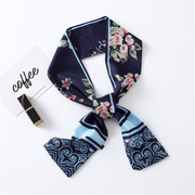 narrow long silk scarf, view 4 - MRSLM