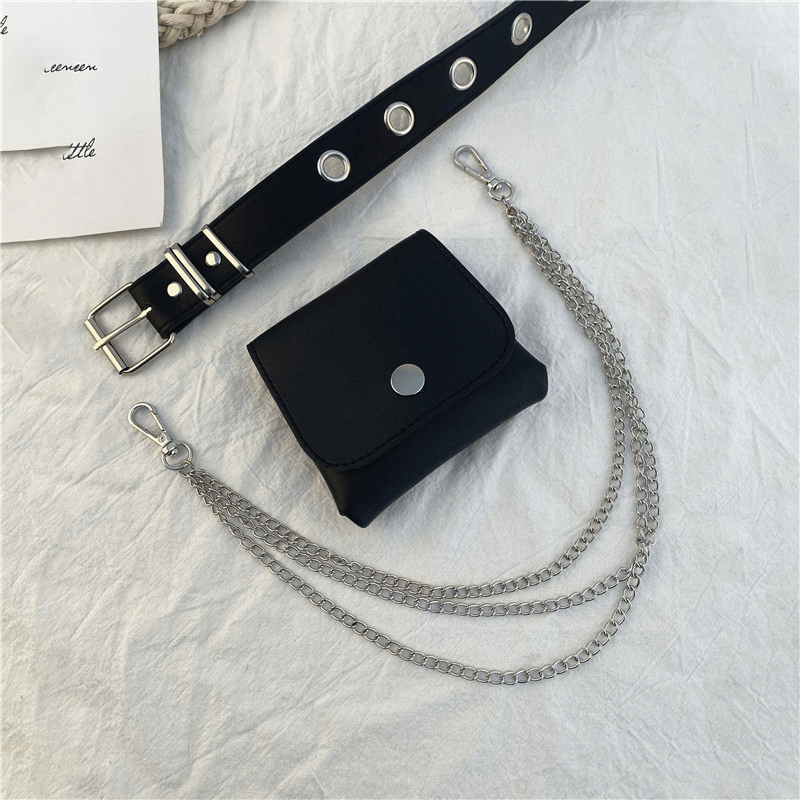 punk chain belt for women, view 2 - MRSLM