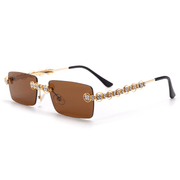 retro small square metal sunglasses, view 5 - MRSLM