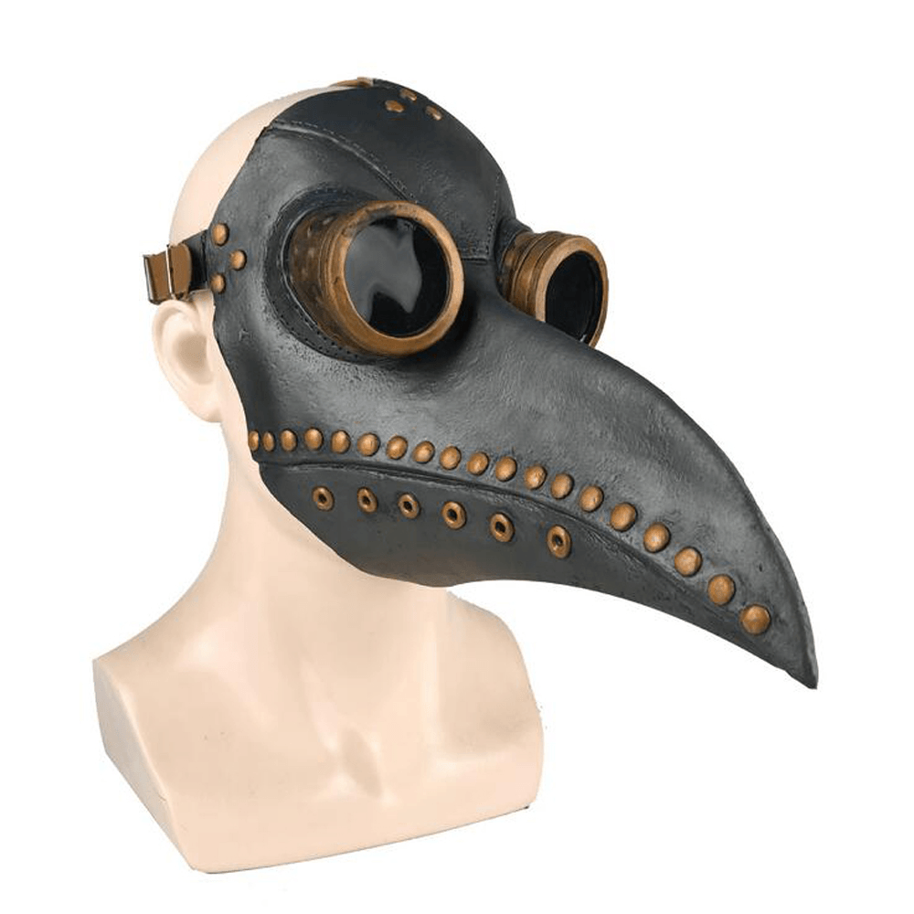 Halloween Medieval Steampunk Plague Doctor Bird Mask Latex Punk Cosplay Masks Long Nose Beak Adult Halloween Event Cosplay Props - MRSLM