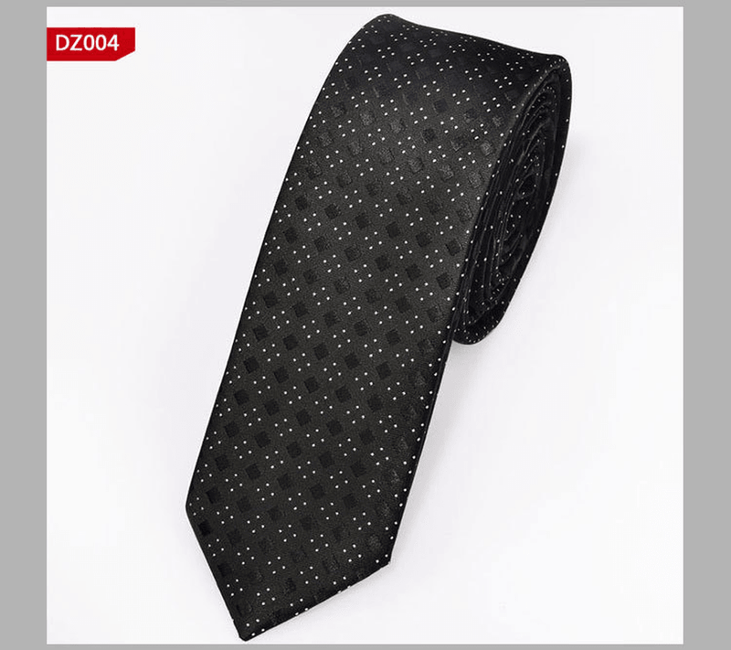 narrow striped jacquard tie, view 20 - MRSLM