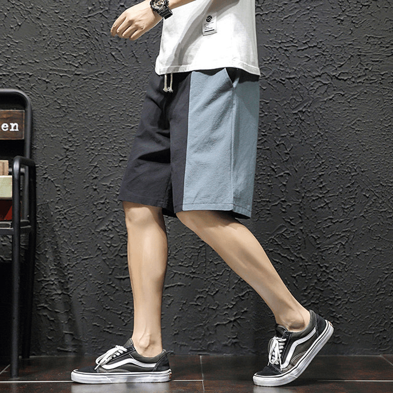 men's cotton linen casual shorts, view 6 - MRSLM