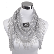 small floral velvet triangle scarf, view 8 - MRSLM