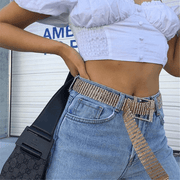 Women's ten-row rhinestone waist chain, view 4 - MRSLM