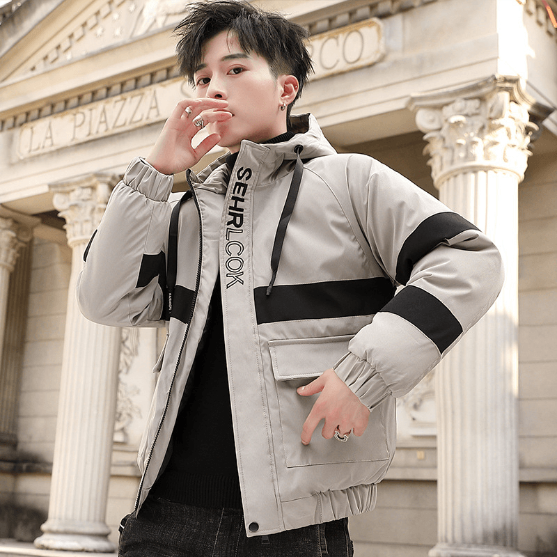 Men's short padded hooded jacket - MRSLM
