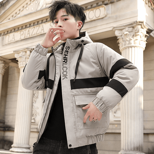 Men's short padded hooded jacket - MRSLM