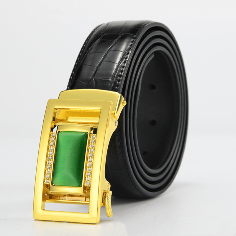 Men's embossed automatic buckle belt, view 3 - MRSLM