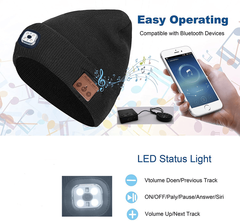 bluetooth LED knitted hat - MRSLM