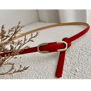 Women's thin pigskin belt, view 8 - MRSLM