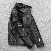 men's slim stand-collar motorcycle jacket, view 5 - MRSLM